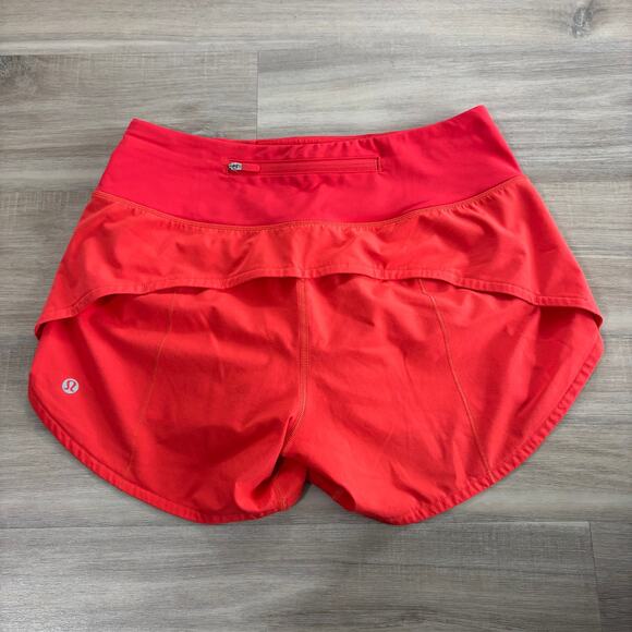 Lululemon Speed Up Short Long 4" Carnation Red Women Size 4 - Picture 3 of 4
